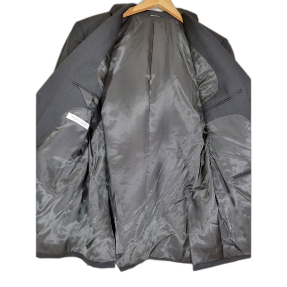 Pronto Uomo Men's Black Wool 2-Button Blazer Sport Coat Suit Jacket - 44R - Picture 2 of 10